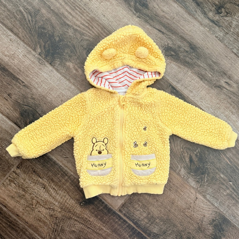 Little Sleepies x Winnie the Pooh Baby Sherpa Zip Hoodie,Yellow,12-18 mo